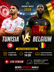 Tunisia vs Belgium live stream: Friendly match 2026